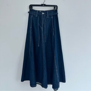 Like new Levi’s Dark Blue Denim A-Line Maxi Skirt with Waist Tie